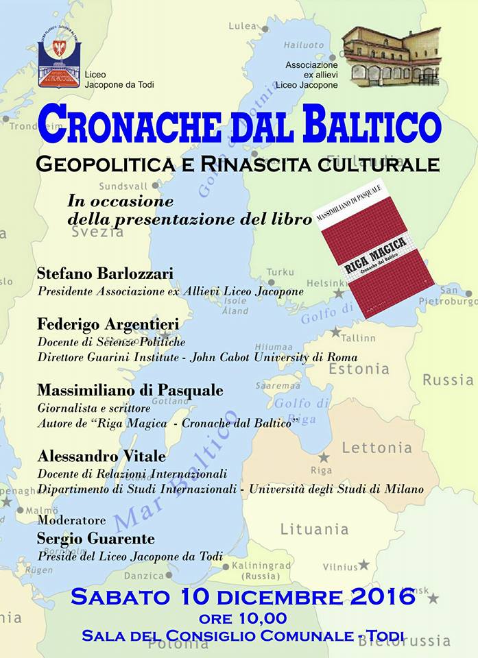 LOCANDINA DEL CONVEGNO CRONACHE DAL BALTICO 10.12.2016