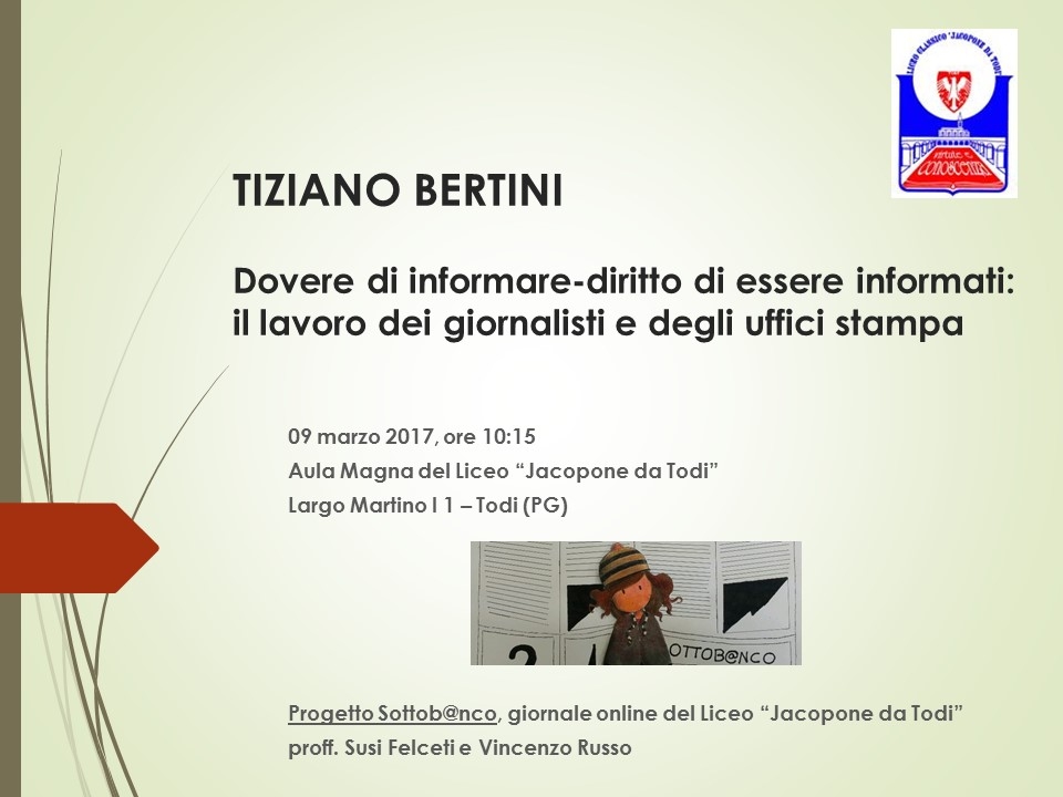 LOCANDINA INCONTRO CON TIZIANO BERDINI 09.03.2017