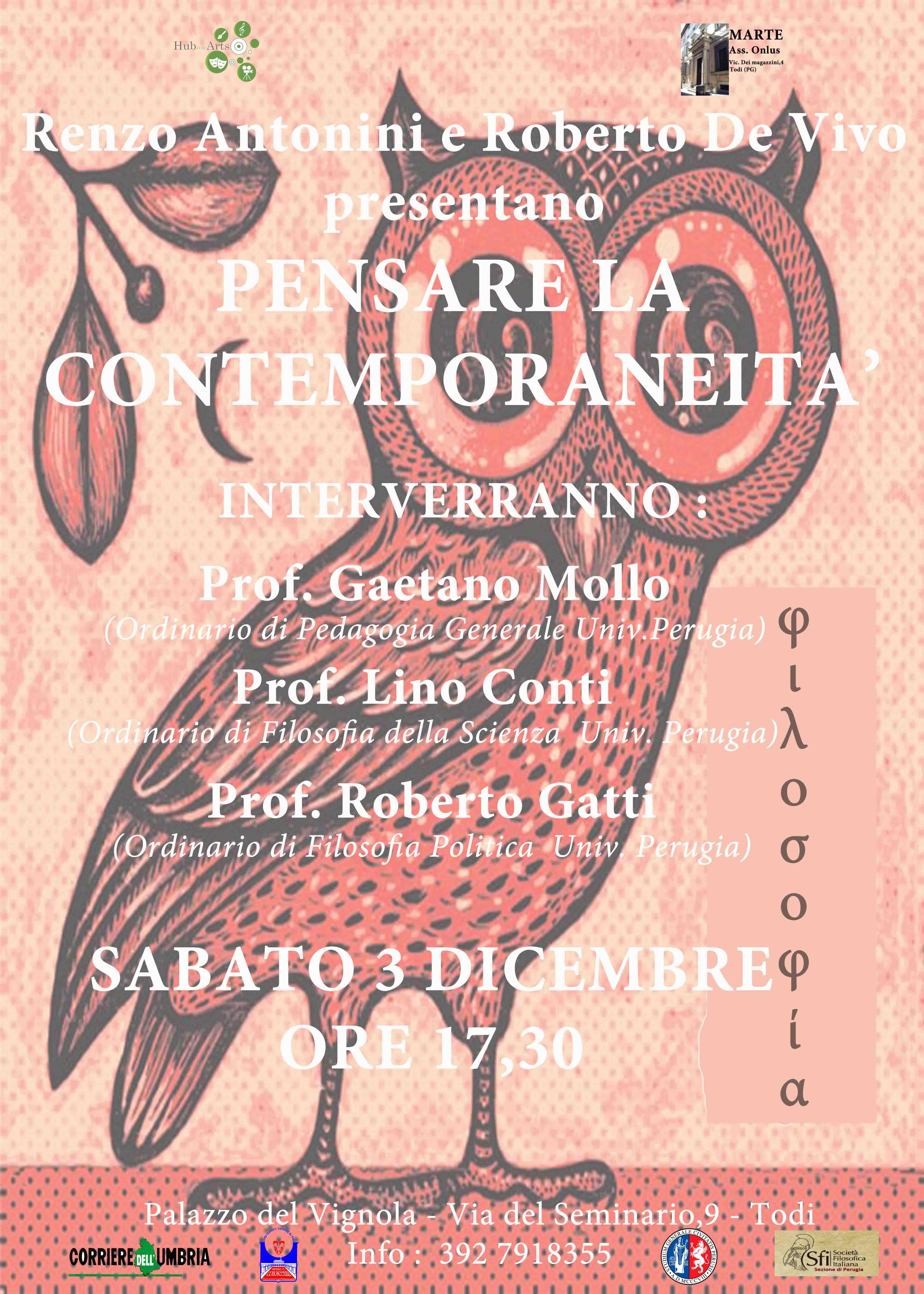 LOCANDINA SU PENSARE LA CONTEMPORANEITA 03.12.2016